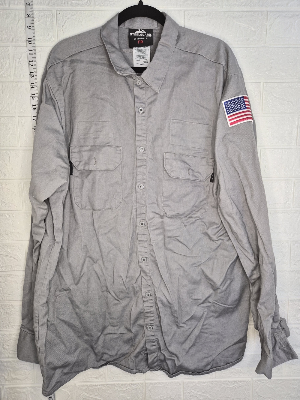 Steelguard Essentials Shirt Mens 2XLL  (long length)Gray FlameResistant Workwear